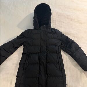 Athleta Kids Black Hooded Puffer Coat
